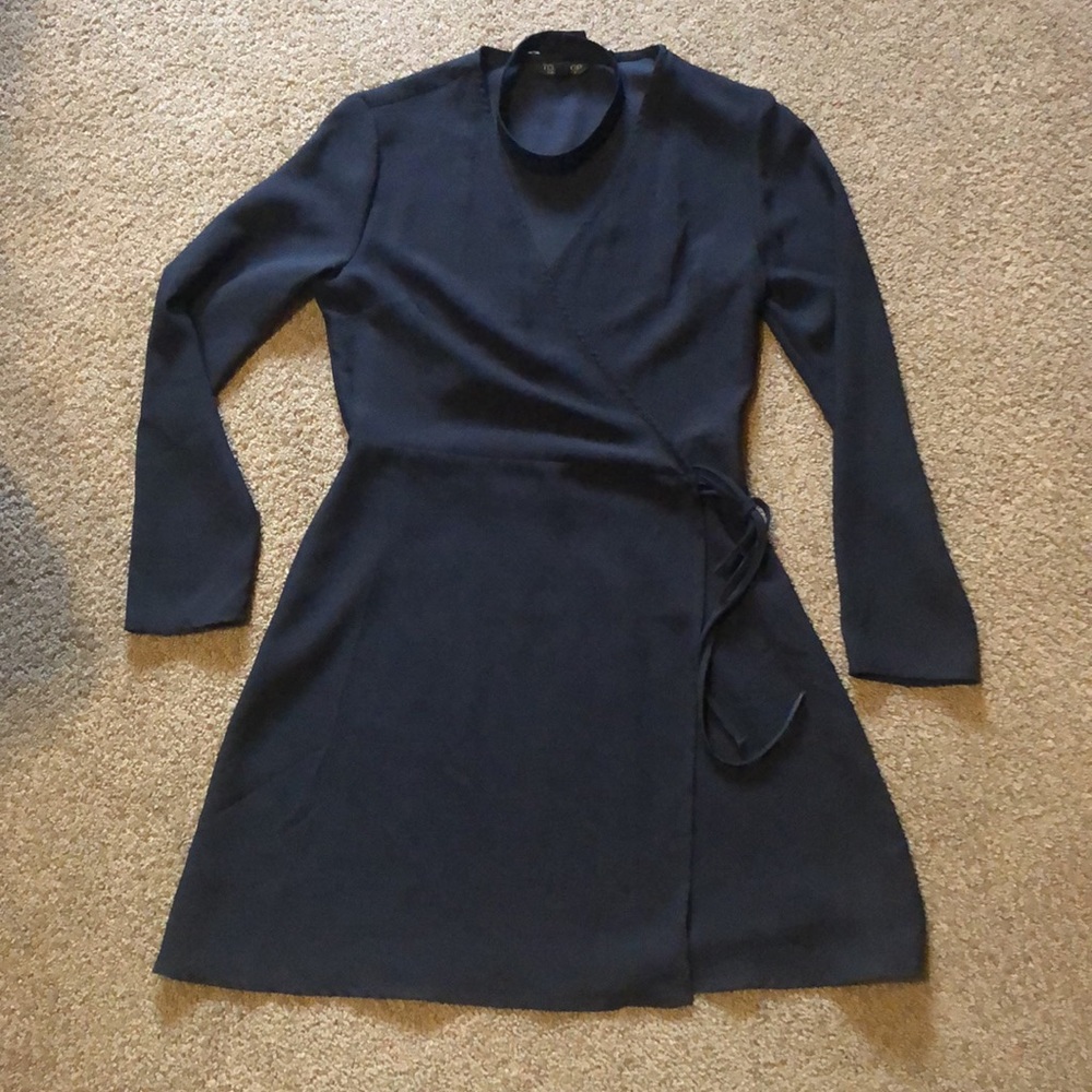 Black Wrap Around Cocktail Dress with Choker